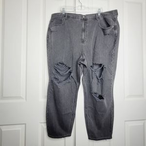 AMERICAN EAGLE RIP Black MOM JEANS PLUS SIZE 24